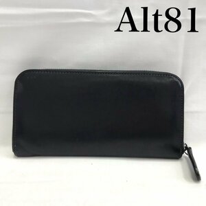 Ａｌｔ８１ オルト８１ ラウンドジップ ラウンドファスナー 長財布 ブラック 黒 メンズ レザー ロングウォレット 中古 鞄/248