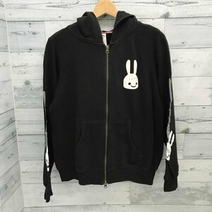 ＣＵＮＥ キューン ＺＩＰ ＰＡＲＫＡ ウサギ うさぎ Ｍ ジップ パーカー フォーク ブラック 黒 長袖 ユニセックス 洋品紳士服/208