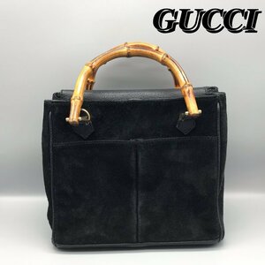 ＧＵＣＣＩ ２ＷＡＹハンドバッグ ショルダーバッグ ブラック グッチ スウェード バンブー ０００・１２２・０３１６ 鞄/252