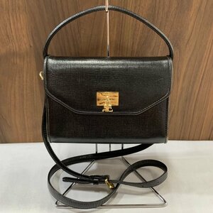 ｃｏｕｒｒｅｇｅｓ レザー ショルダー バッグ ２ＷＡＹ クレージュ オールド ヴィンテージ ＵＳＥＤ 黒 ブラック 鞄/247