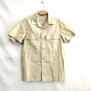 ＰＲＡＤＡ プラダ メンズ 半袖 シャツ Ｓ ベージュ 夏 ブランド ロゴ シンプル カジュアル イタリア製 コットン 洋品紳士服/218