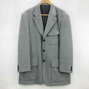 ｋｅｎｔ フォーマル ツイード テーラード ヘリンボーン ケント ジャケット シングル ボタン グレー メンズ ＬＬ 洋品紳士服/219