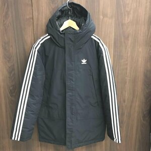 ａｄｉｄａｓ ナイロンジャケット ＥＤ５８３ 汚れあり アディダス ＢＬＫ 黒 ブラック ＳＩＺＥ：Ｌ 状態により 洋品紳士服/266