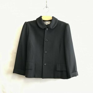 中古?ｒｏｂｅ ｄｅ ｃｈａｍｂｒｅ ウールジャケット 黒 ＣＯＭＭＥ ｄｅｓ ＧＡＲＣＯＮＳ ラウンドカラー ブラック 洋品婦人/218