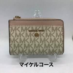 ＭＩＣＨＡＥＬ ＫＯＲＳ マイケルコース 白 ピンク カードケース レザー 総柄 レディース ３２Ｔ１ＧＴ９Ｄ５Ｂ 鞄/246