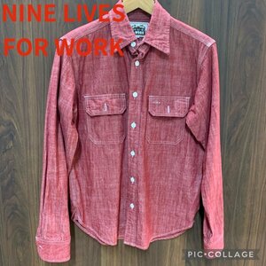 ＮＩＮＥ ＬＩＶＥＳ ＦＯＲ ＷＯＲＫ メンズ 日本製 中古 ナインライブスフォーワーク 長袖シャツ Ｍサイズ ピンク系 洋品紳士/247