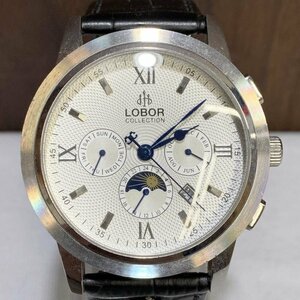 ＬＯＢＯＲ ＬＢ－Ｓ８１７０Ｍ メンズ 革ベルト 黒 中古 自動巻腕時計 アナログ レザーベルト ＢＬＡＣＫ 文字盤白 時計/247