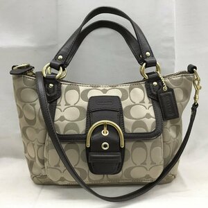 ＣＯＡＣＨ コーチ ベージュ ブラウン シグネチャー ２Ｗａｙ ショルダー ハンド バッグ 鞄/246