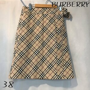 ＢＵＲＢＥＲＲＹ ＢＬＵＥ ＬＡＢＥＬ スカート バーバリー ブルーレーベル ノヴァチェック ストレート ３８ 洋品婦人服/252