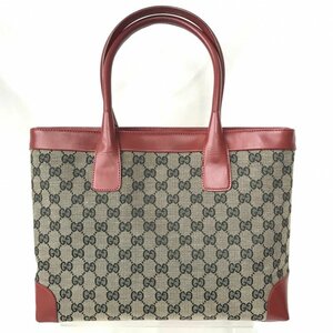 ＧＵＣＣＩ グッチ トートバッグ ＧＧキャンバス ＲＥＤ 状態により ０００２ １１１９ 肩掛け ベージュ レッド 鞄/266