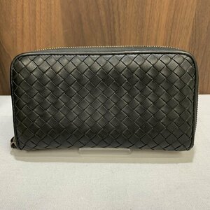 ＢＯＴＴＥＧＡ ＶＥＮＥＴＡ イタリア製 ウォレット 中古品 ボッテガヴェネタ 長財布 イントレチャート レザー ブラック 鞄/247