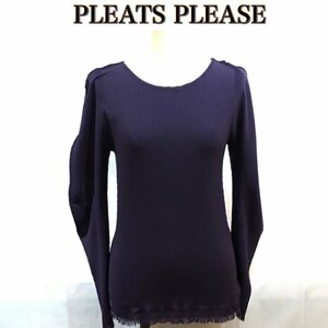 ＰＬＥＡＴＳ ＰＬＥＡＳＥ ＩＳＳＥＹ ＭＩＹＡＫＥ フリンジプリーツ パープル トップス サイズ３ 洋品婦人服/269