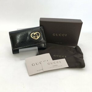 中古 ＧＵＣＣＩ ２５７２１７・４９６３３４ 小物 ブランド グッチ ６連キーケース ラブリーハート ブラック 黒 鍵 鞄/218