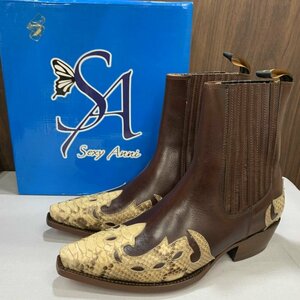 【未使用】 ＡＤＡＭＳ ＢＯＯＴＳ メンズ レザー 革製品 アダムス ウエスタンブーツ ブラウン ８Ｅ 約２６．５ｃｍ 靴/247