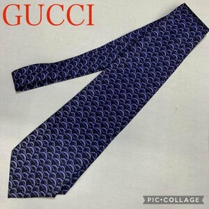 ＧＵＣＣＩ ネクタイ シルク１００％ メンズ 総柄 グッチ パープル ブルー系 ブランド おしゃれ 洋品その他/247