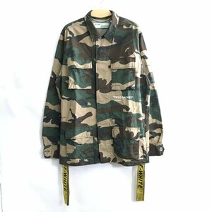 ＯＦＦ－ＷＨＩＴＥ オフホワイト メンズ ジャケット Ｓ コットン ＢＥＧ カモフラ ＯＭＥＬ００３ ミリタリー 洋品紳士服/218