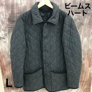 ＢＥＡＭＳ ＨＥＡＲＴ ビームス ハート ツイード キルティング ジャケット グレー Ｌ 洋品紳士服/246