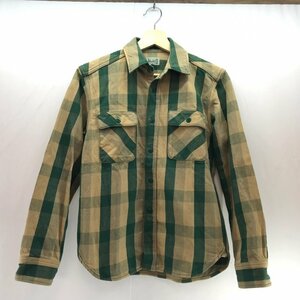 ＪＥＬＡＤＯ ネルシャツ ワークシャツ ジェラード サイズ１５ ピーナツグリーン チェック メンズ 洋品紳士服/232