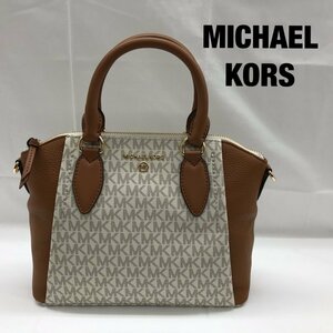 【未使用】 ＭＩＣＨＡＥＬＫＯＲＳ マイケルコース 総柄 ショルダー ハンド バッグ ３０Ｆ１Ｇ４ＳＭ２Ｂ 茶 白 鞄/246