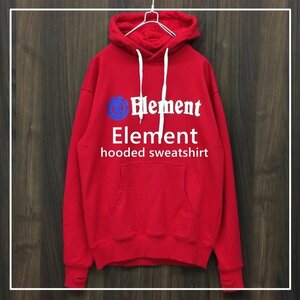 ＥＬＥＭＥＮＴ エレメント ロゴ プルパーカー フーディー コットン 長袖 サイズ Ｌ 赤 レッド 洋品紳士服/233