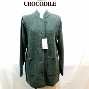 未使用 ＣＲＯＣＯＤＩＬＥ 長め タグ付き クロコダイル カーディガン グレー サイズＭ 洋品婦人服/269