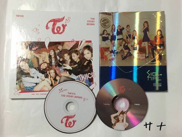 送料込み　TWICE　トゥワイス　CD　2個セット　☆THE STORY BEGINS☆　6曲　＆　☆SIGNAL☆　6曲　韓国盤　サナ　SANA　K-POP