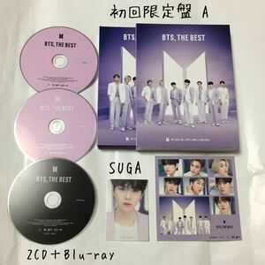 送料込み　BTS　2CD+Blu-ray　トレカ　SUGA　1枚　ベストアルバム　☆BTS, THE BEST☆　23曲　初回限定盤 A　防弾少年団　バンタン　K-POP