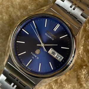 ビンテージ 精工舎 SEIKO セイコー タイプ2 1976年5月製造 ブルーダイヤル 綺麗 ガラス綺麗 オリジナルブレス