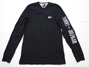 ●TOMMY HILFIGER トミーヒルフィガー 長袖 Tシャツ ロンT S 黒 ●0509●