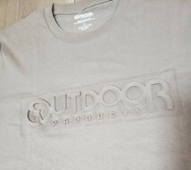 Lサイズ 新品 立体ロゴ OUTDOOR RODUCTS アウトドアプロダクツ 半袖 カラー表記ベージュ(ブラウン) 綿100 Tシャツ 男女兼用 送料無料_画像2