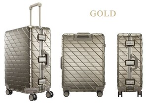 44,800 jpy .1 jpy start X-KAMEO-M-Gold/ Gold new goods unused medium sized 4~6. for high class aluminium suitcase outlet Carry case translation have 