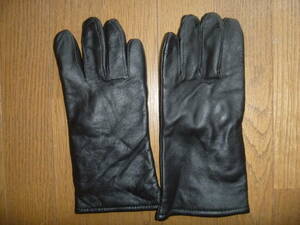 MILITARY GLOVE, UNISEX, BLACK LEATER, DRESS サイズ9新品　156