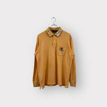 Munsingwear マンシングウェア 長袖ポロシャツ ゴルフ コットン/アクリル オレンジ サイズL ヴィンテージ 衣B ネ_画像1