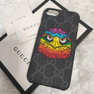 【未使用】GUCCI グッチ GGスプリーム 梟プリント フクロウ iPhone SE2 SE3ケース スマホケース 