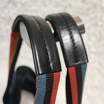 1円【極美品】A4 大容量 Paul Smith ポールスミス マルチストライプ トートバッグ ハンドバッグ ナイロン レザー ロゴ メンズ ネイビー _画像8