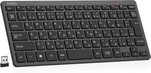  black Arteck 2.4G wireless key board wireless light weight compact media function hot key Short cut computer 