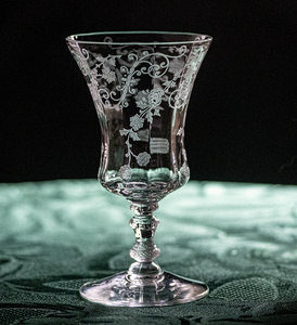 1933年～ ケンブリッジグラス イレーヌ フラワー エッチング クリスタル ゴブレット シャンパングラス アンティーク ワイン 酒 バーグラス