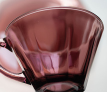 1960年代 ヘーゼルアトラス モロッカン アメジスト オクタゴン カップ＆ソーサー 2客セット コーヒー 紅茶 ティー ビンテージ_画像3