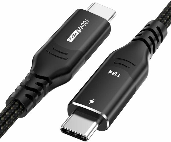 Thunderbolt 4ケーブル　1m　USB4　8K HD ディスプレイ40Gbps高速データ転送 100W充電 iphone