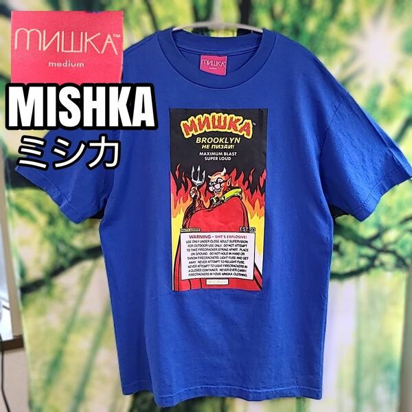 ミシカ MISHKA アメリカ USA製 ニューヨーク BOXロゴ ボックスプリント Tシャツ Tee 半袖Tシャツ