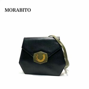 ☆良品☆ MORABITO モラビト ゴールド金具 バイカラー レザー ショルダーバッグ