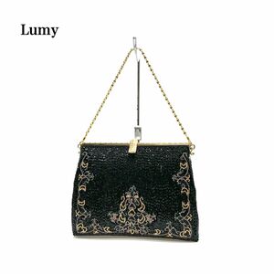 ☆極美品☆ Lumy はしもと ビーズ刺繍 がま口 ビーズバッグ ハンドバッグ パーティーバッグ 和装バッグ