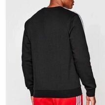 アディダス ADIDAS 新品 メンズ エッセンシャルズ 3ストライプス スウェットシャツ 裏毛 トレーナー 黒 Mサイズ[DQ3084サイズ L_画像2