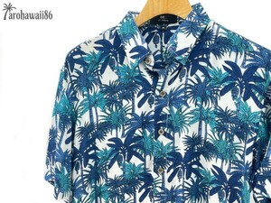 arohawaii86◆AH-1194 XL【Botanical Orient/ホワイト系】半袖シャツ/夏/ヴィンテージ/アロハシャツ/柄シャツ☆1スタ☆１円スタート☆