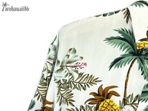 arohawaii86◆AH-4393 L【Summer Island/ホワイト系】半袖シャツ/夏/ヴィンテージ/アロハシャツ/柄シャツ_画像2