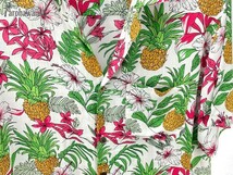 arohawaii86◆AH-0164 XL【Pineapple Flower/ホワイト系】半袖シャツ/夏/ヴィンテージ/アロハシャツ/柄シャツ☆1スタ☆１円スタート☆_画像2