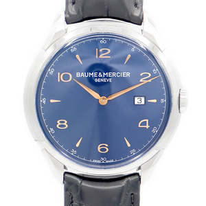  battery replaced BAUME&MERCIER Baum &merushe Cliff ton M0A10420 Date 50m waterproof blue SS stainless steel men's quartz 