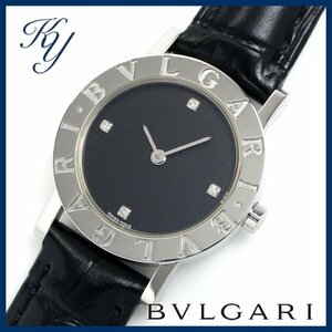 1 йена ~ 3 месяца гарантии Полированная красота Подлинная классика Популярные BVLGARI BB26SLD Бриллиантовый кожаный ремень Черные женские часы