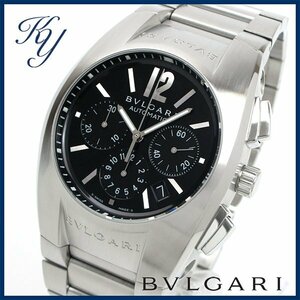 1円～ 3ヶ月保証付き 磨き済み 美品 本物 定番 人気 BVLGARI ブルガリ エルゴン EG40 S CH クロノグラフ ブラック メンズ 時計