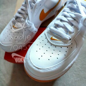 新品 正規品 NIKE ナイキ AIR FORCE1 LOW エアフォース1 ロー レトロ 白 ホワイト 黄 ゴールド系 ガムソール 28.5cm US10.5 箱付きの画像4